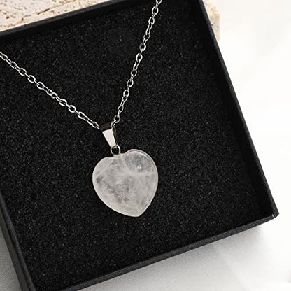 Lezam 24 Pieces Healing Crystal Heart Moon Cross Shaped Pendants Necklace Charms for DIY Jewelry Making Natural Quartz Stones Chakra Love Beads Bulk - color: 24Pcs-A