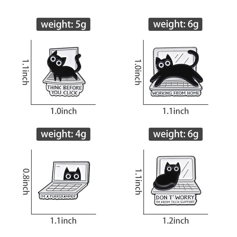 Cartoon Animal Enamel Brooch Set Cute Butterfly Duck Cat Lapel Pins for Backpacks Jacket Decoration Gifts for Friends - style: Cats 2