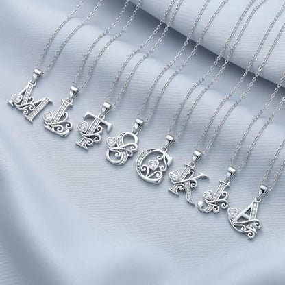 S925 Sterling Silver Initial Letter Necklaces for Women Dainty Letter Chain Necklace for Women Personalized Jewelry Gifts - style: K