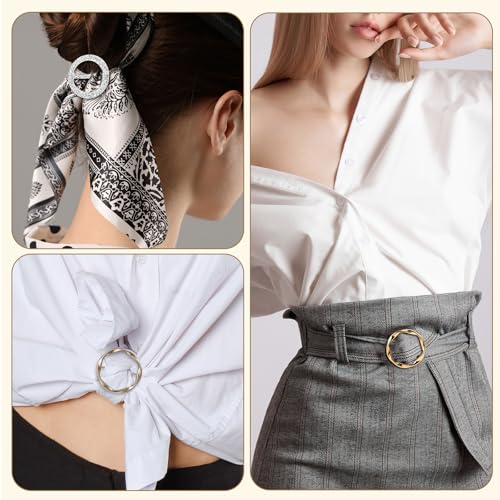 10 Pcs Scarf Ring and Slides for Scarves T Shirt Tie Clips for Women shirt clips for women clothing Shirt Waist Cincher Clips Tightener for Loose Tshirt Clothes Scarf Buckle