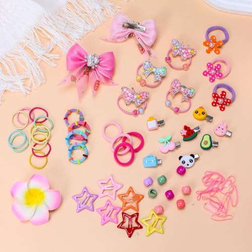 546PCS Hair Accessories Set, Colorful Hair Ties Clips and Bow Hair Styling Kit with Organizer Box