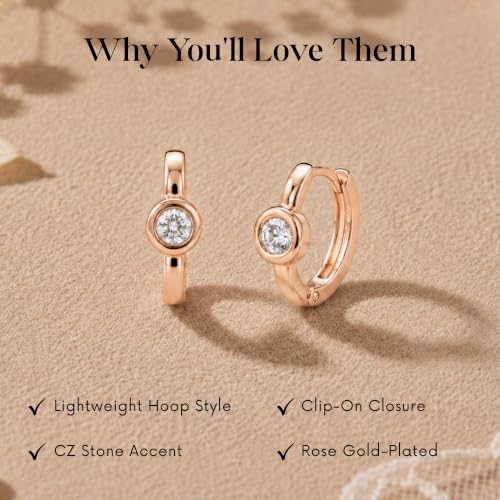 Gempires Huggie Hoop Earrings for Women | Cubic Zirconia Fashion Earrings Collection | Gold, Silver & Rose Gold Tone Styles | Lightweight Everyday Jewelry - color: Mini Stone Hoop