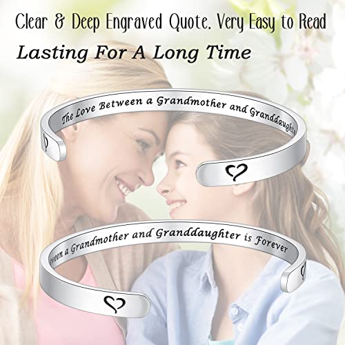 SAM & LORI Personal Bracelets for Teens/Women-Inspirational Jewelry Gifts (Various Designs) for Daughter/Sister/Mom/Friends-Adjustable Bracelet in a Pretty Gift Box - style: 2-Grandma Granddaughter-The Love Between..