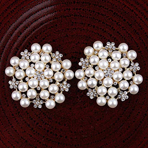 Delicate Pearl Crystal Brooch Pins for Women Girls Dance Balls Wedding Bridal Jewelry - color: A Silver
