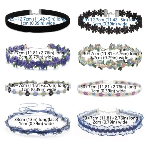 Black Choker Necklace Set Velvet Lace Choker Daisy Gothic Punk Classic Choker - color: flower2
