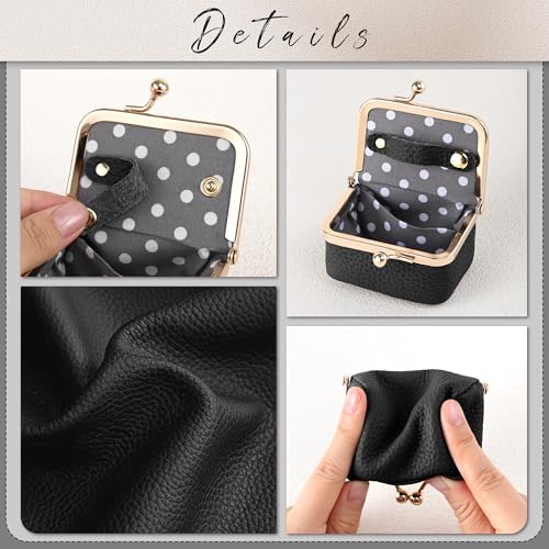 Zivyes Mini Jewelry Box Travel Small Coin Purse Organizer Case Genuine Leather Tiny Size (black 2.9 inches long) - color: Black-Standard