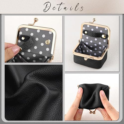 Zivyes Mini Jewelry Box Travel Small Coin Purse Organizer Case Genuine Leather Tiny Size (black 2.9 inches long) - color: Black-Standard