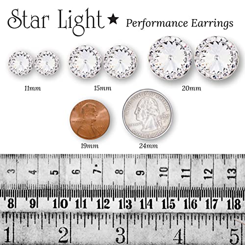 Star Light Crystal Rhinestone Earrings for Dance, Pageant, Prom, Wedding | Elegant sparkling jewelry, European quality crystals for ballroom, skating, figure competition, and special events - color: 20mm Crystal AB Pierced