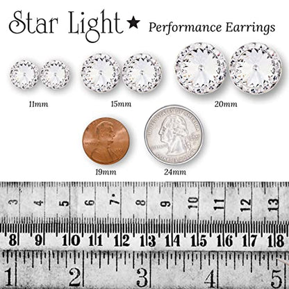 Star Light Crystal Rhinestone Earrings for Dance, Pageant, Prom, Wedding | Elegant sparkling jewelry, European quality crystals for ballroom, skating, figure competition, and special events - color: 15mm Crystal Clear Pierced