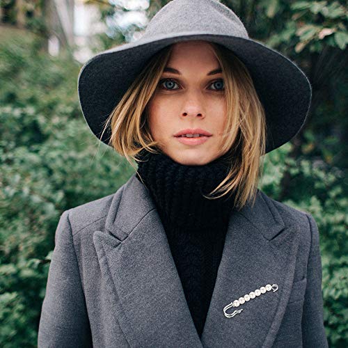 Jetec 8 Pieces Women Brooch Pins Sweater Shawl Clips Scarf Collar Pin Faux Pearl Brooch Pins, Safety Pin for Women Girls Clothing Costume Accessory Wedding Party Decor, Differ Styles
