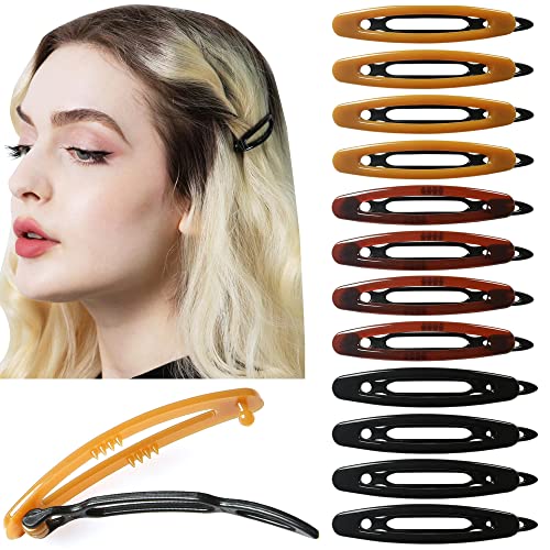 12pcs Hair Barrettes Set for Women and Girls, Hair Clips for Thick Thin Fine Hair, Non-metal Hair Accessories, Non-Slip Grip Handmade Snap Hairpin, BPA Free | Non-metal BPA-free snap hairpins with a non-slip grip for thin, fine or thick hair; handmade in