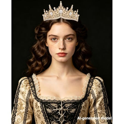 Casoty Gold Crystal Tiaras and Crowns for Women, Rhinestone Queen Headband Bridal Headpieces for Wedding Birthday Prom Quinceanera Pageant Party - color: Gold