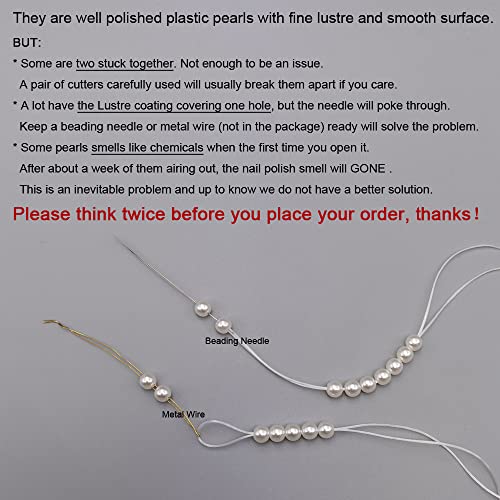 INSPIRELLE 360pcs 12mm White Art Faux Pearl Beads ABS Round Loose Spacer | for DIY Craft Necklaces Bracelets Jewelry Making - color: White, size: 12mm