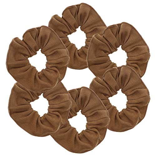 Motique Accessories Large Scrunchies for Women, Pack of 6, Light Brown | Hair Ties for Medium & Thick Hair - color: Light Brown