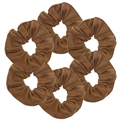 Motique Accessories Large Scrunchies for Women, Pack of 6, Light Brown | Hair Ties for Medium & Thick Hair - color: Light Brown