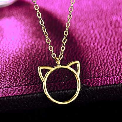 Valloey Rover Gold Necklaces for Women | Dainty 14K Gold/Sterling Silver Plated Cubic Zirconia Star Moon Pendant Necklaces Twist Rope Chain Simple Jewelry for Women - style: Gold-Cat
