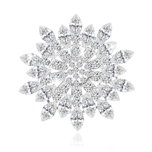 Elegant Floral Bouquet Brooch for Women Bridesmaid Pins Flower Brooches Floral Lapel Pin for Dress Suit Collar with Flowers Say Greeting Cards - color: Flower