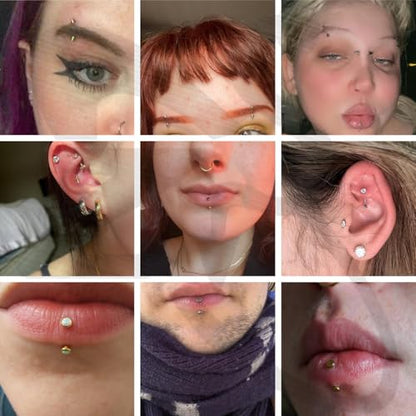 ZS Stainless Steel Eyebrow Piercing Jewelry Internal Thread Eyebrow Ring Labret Lip Jewelry Daith Rook Piercing Curved Barbell Belly Button Ring for Women Men 6mm/8mm/10mm - color: 5 Pairs Top, Sliver