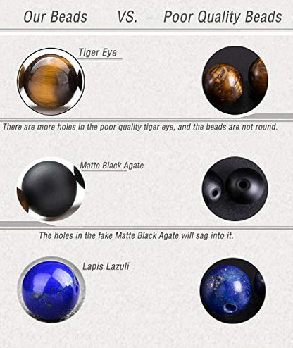 Men Women 8mm Lava Rock Beads Chakra Bracelet - color: 11-Lava Chakra-21004
