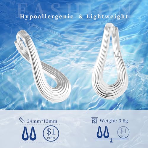 Gold Silver Huggie Hoop Earrings for Women 18K Gold & Sterling Silver Plated Cubic Zirconia Hoop Earrings Double Small Huggie Earring Lightweight Hypoallergenic Trendy Jewelry Gift - color: 03-Minimalist Silver