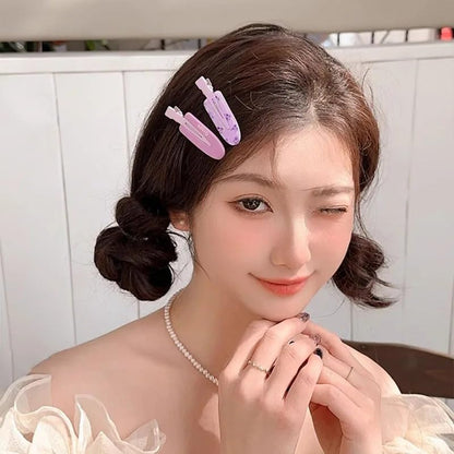 10PCS Colorful Mini Snap Hair Clips Set for Women, Thin Acrylic Barrettes for Bangs, Lightweight No Mark Hairpins, Pastel Fruit Pattern Styling Clips for Daily Use