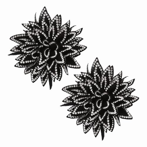 PATIKIL Flower Brooch Pin for Women, Rhinestone Rose Flower Brooch Dainty Fabric Floral Boutonnieres for Women - color: Silver