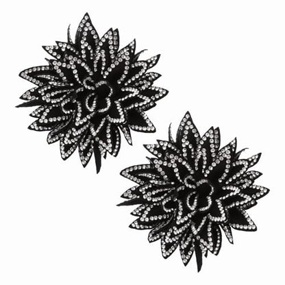 PATIKIL Flower Brooch Pin for Women, Rhinestone Rose Flower Brooch Dainty Fabric Floral Boutonnieres for Women - color: Silver