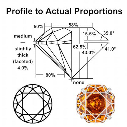 Zircon Flat Back Screw Hypoallergenic Surgical Steel Stud Earrings - color: Solar Flare Orange, size: 1ct - 0.24 Inch (6mm)