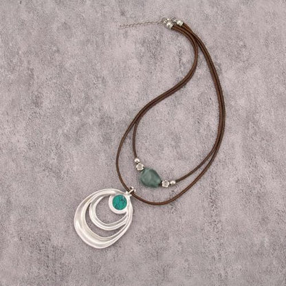 Boho Necklaces for Women Chunky Circle Necklace Bohemian Necklaces | Chunky Boho Necklace for Women Layered Boho Circle Leather Choker Necklace Long Vintage Necklaces Bohemian Jewlery Gifts - style: Bohemian Chain Necklace