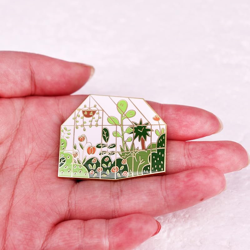 Sunshine Greenhouse Flower House Enamel Lapel Pin Garden Plant Greenhouse And Flower Shed Badge Brooch Accessories For Plant Enthusiast