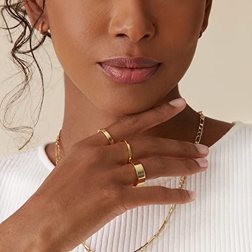PAVOI 18K Gold Plated 3 Rings Set, Gold Stacking Rings for Women - color: Yellow Gold