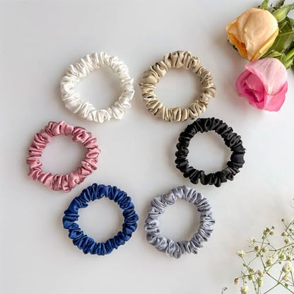 SILVR BEAR Luxury Satin Scrunchies, Satin Hair Ties for Thick, Thin & Curly Hair, Scrunchies for Women, Girls & Men Softer than Silk Hair Ties (Classic Skinny) - color: Classic Skinny