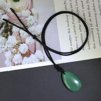 Anjiucc Natural Gemstone Tree of Life Black Obsidian/Golden Obsidian Pendant Necklace for Male and Female Necklace - color: Green Aventurine