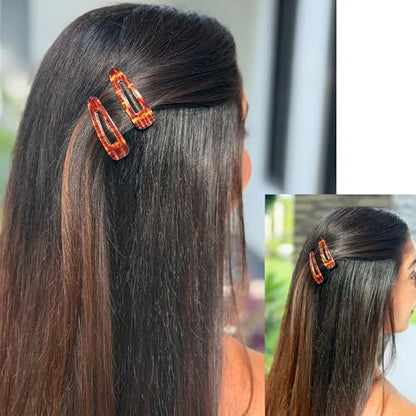 Camila Paris CP3093 French Hair Barrettes Clips, Snap Hair Slides Clic Clac for Women, Styling Girls Side Slide-in Metal Snap Pin Hair Accessories for Women. Strong Hold, No Slip Grip, Made in France - color: Brown 2"