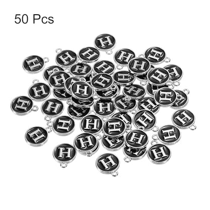 MECCANIXITY Alphabet Enamel Letter Charm Jewelry Charm Pendant for Jewelry Making, Bracelet, Craft - style: H