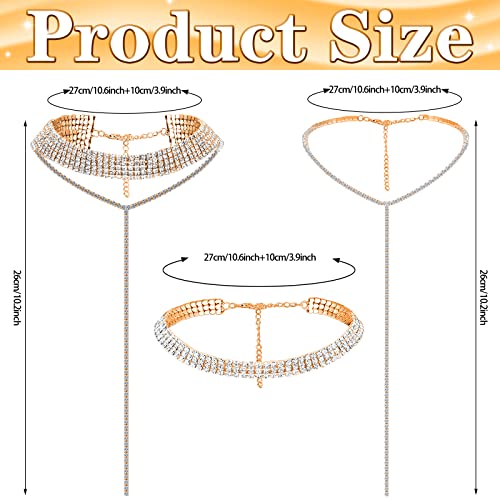 Hicarer 9 Pcs Rhinestone Jewelry Set for Women Rhinestone Necklace Bracelet Bangle Earring for Bride Wedding Party Accessory - color: Gold