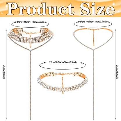 Hicarer 9 Pcs Rhinestone Jewelry Set for Women Rhinestone Necklace Bracelet Bangle Earring for Bride Wedding Party Accessory - color: Gold