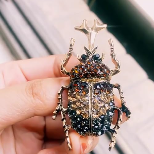 HETICA Animal Brooch for Women, Funny and Cute Flower Brooch Safety Pins Clothing Backpack Hat Decoration Enamel Pins Fashion Women Brooches and Pins Jewelry - style: Beetles
