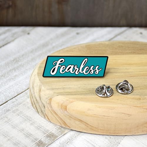 Inspirational Enamel Pin by LifeBeats | Cute Pin for Clothes, Jackets, Hats, Bags, and Lanyards | Hat Pin Comes with a Greeting Card | Lapel Pin with Sturdy Backing - style: Fearless