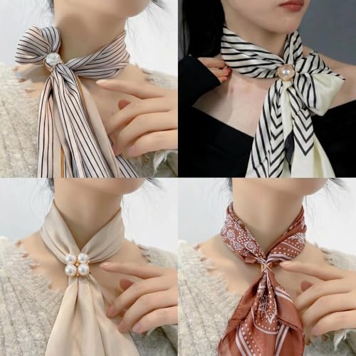 8PCS Scarf Rings Scarf Clip Ring and Slides for the Side of Clothes Corner | Elegant Clothing Shirt Ties for Women Horsebit Scarves Buckle Rings Tightener