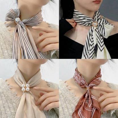 8PCS Scarf Rings Scarf Clip Ring and Slides for the Side of Clothes Corner | Elegant Clothing Shirt Ties for Women Horsebit Scarves Buckle Rings Tightener