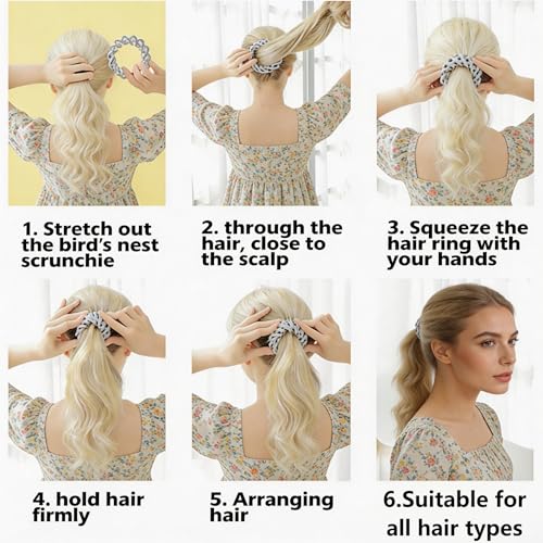 4Pcs Black Birds Nest Hair Clip Set for Women, Velvet Bird Nest Hair Clip Expandable Ponytail Holder, Lazy Bun Maker Hair Clips, Non Slip Bird Nest Plate Hairpins for Thick Thin Hair - color: 4 Black