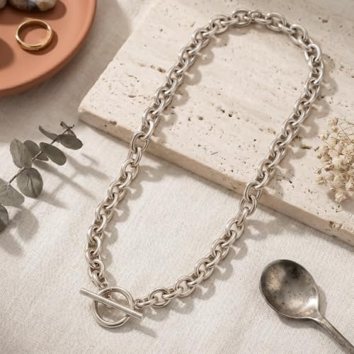 Gold Necklace for Women Gold T Bar Necklace OT Clasp Necklace Paperclip Chain Necklace Dainty Necklace Choker Necklaces Jewerly Gift