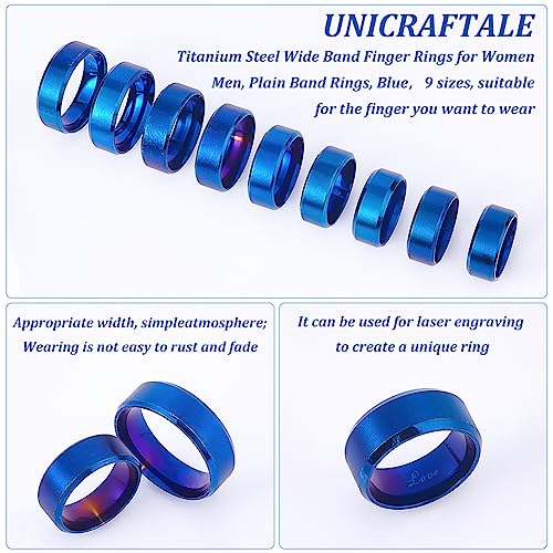 UNICRAFTALE Stainless Steel Classical Plain Stackable Wedding Band Ring Blank Wedding Ring Cool Simple Band For Women and Men Gifts for Special Occasions - color: Blue