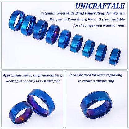 UNICRAFTALE Stainless Steel Classical Plain Stackable Wedding Band Ring Blank Wedding Ring Cool Simple Band For Women and Men Gifts for Special Occasions - color: Blue