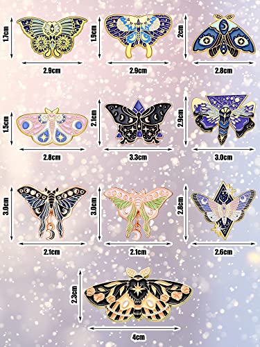 Janinka 10 Pcs Butterfly Enamel Pins Set Cute Spring Badge Back to School Lapel Brooches for Women Backpack Jewelry Gift - style: Retro