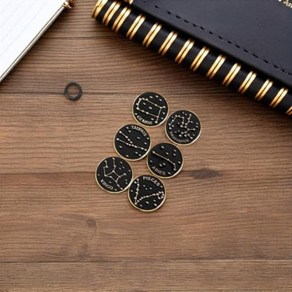 PRETYZOOM 12 Pcs Zodiac Enamel Pin Set Brooches Jewelry Alloy Lapel Pins for Backpacks Shirts Hats Accessories