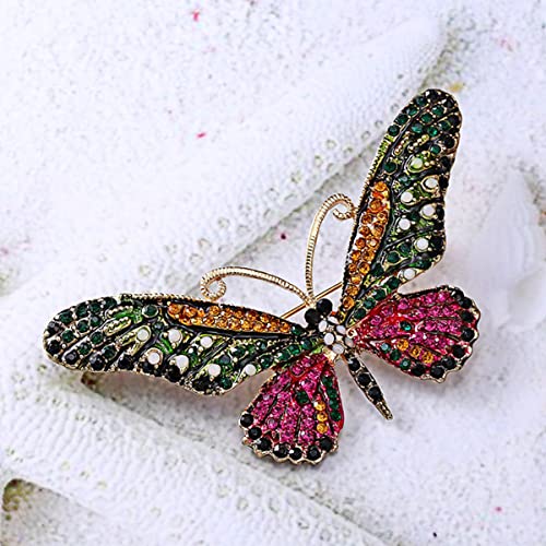 seven wolves Brooches for Women Austria Crystal Brooch Pins Rhinestones Brooches Daily Wearing Breastpin with Boxes - color: Purple Green 2
