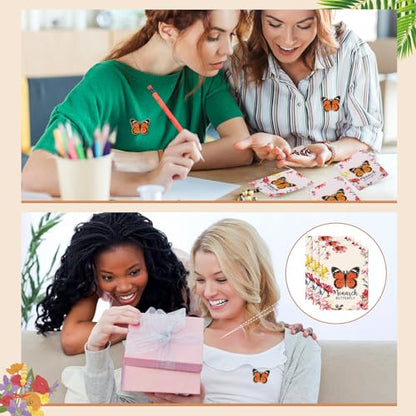 Sayglossy 30 Sets Monarch Butterfly Pins on Cards Bulk Enamel Butterfly Brooches Mother's Lapel Pins for Women Girl Gifts - style: Colorful Monarch Butterfly