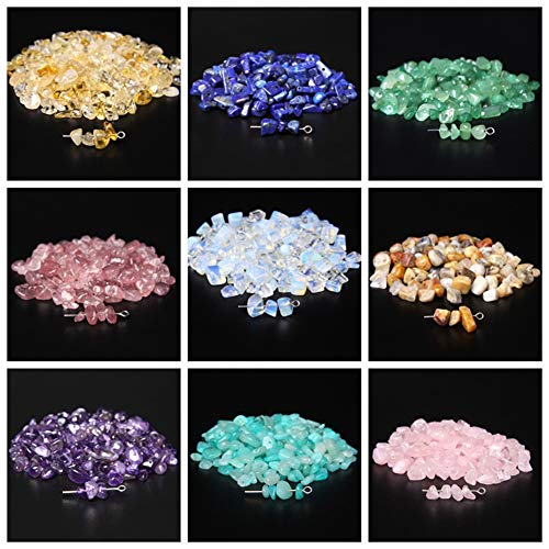 Natural Chip Stone Beads Crystal Quartz 5-8mm About 400 Pieces Irregular Gemstones Healing Crystal Loose Rocks Bead Hole Drilled DIY for Bracelet Jewelry Making Crafting (5-8mm, Clear Crystal Quartz) - color: Clear Crystal Quartz